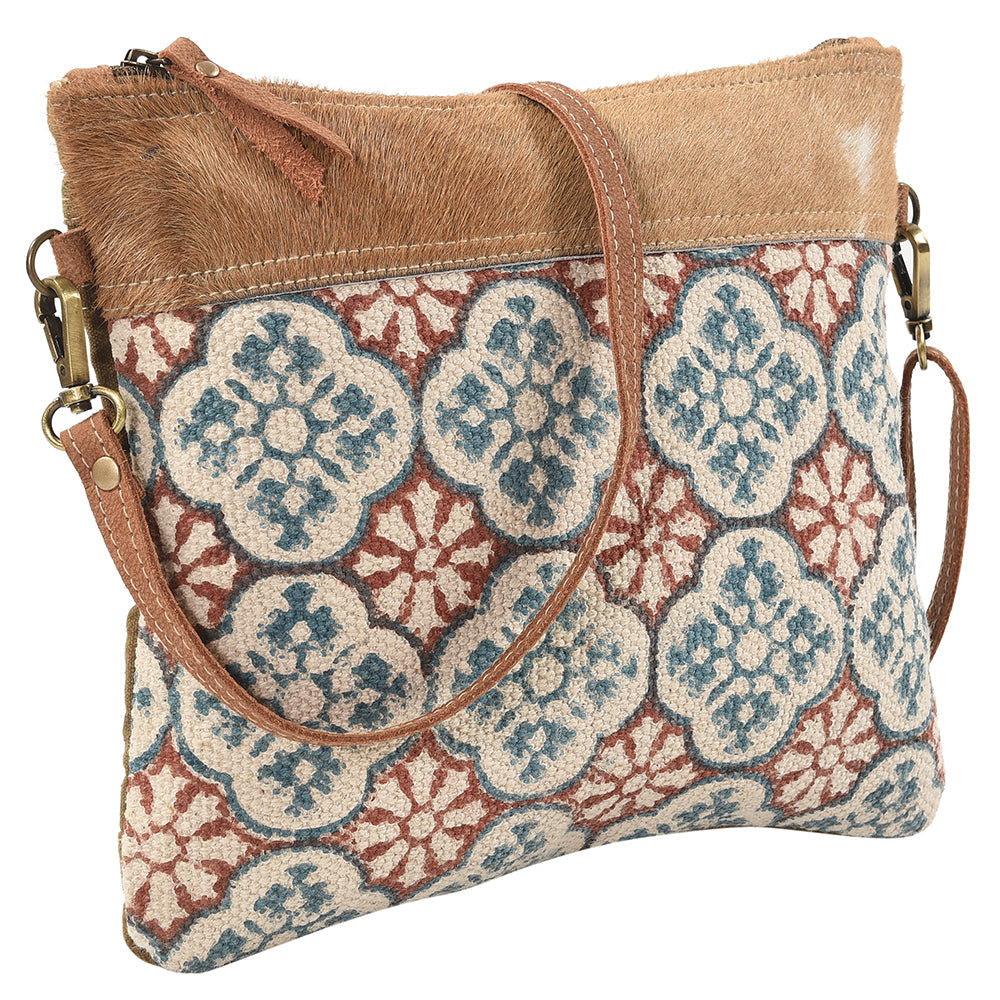 OHLAY KB136 Cross Body Upcycled Wool Upcycled Canvas Hair-On Genuine Leather women bag western handbag purse