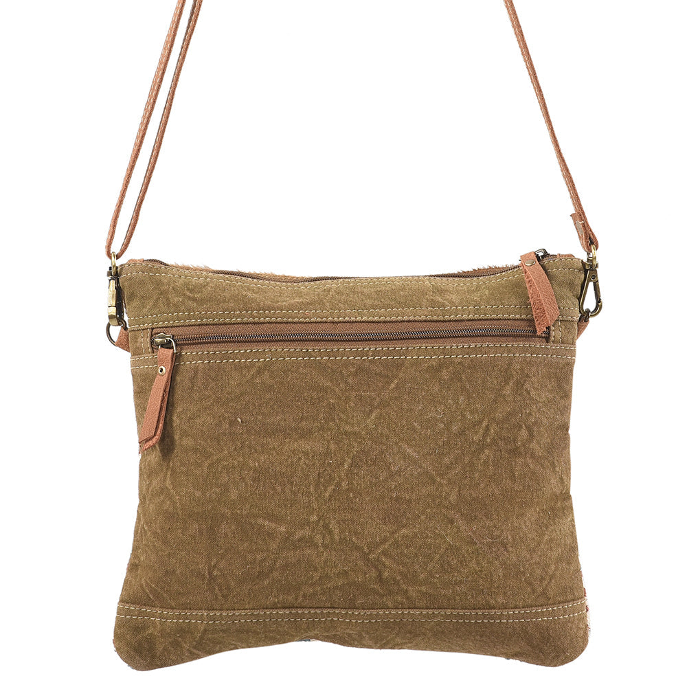 OHLAY KB136 Cross Body Upcycled Wool Upcycled Canvas Hair-On Genuine Leather women bag western handbag purse