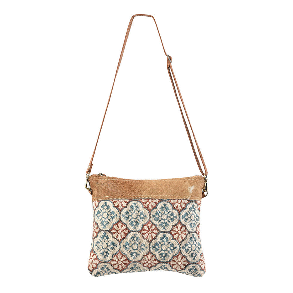 OHLAY KB136 Cross Body Upcycled Wool Upcycled Canvas Hair-On Genuine Leather women bag western handbag purse