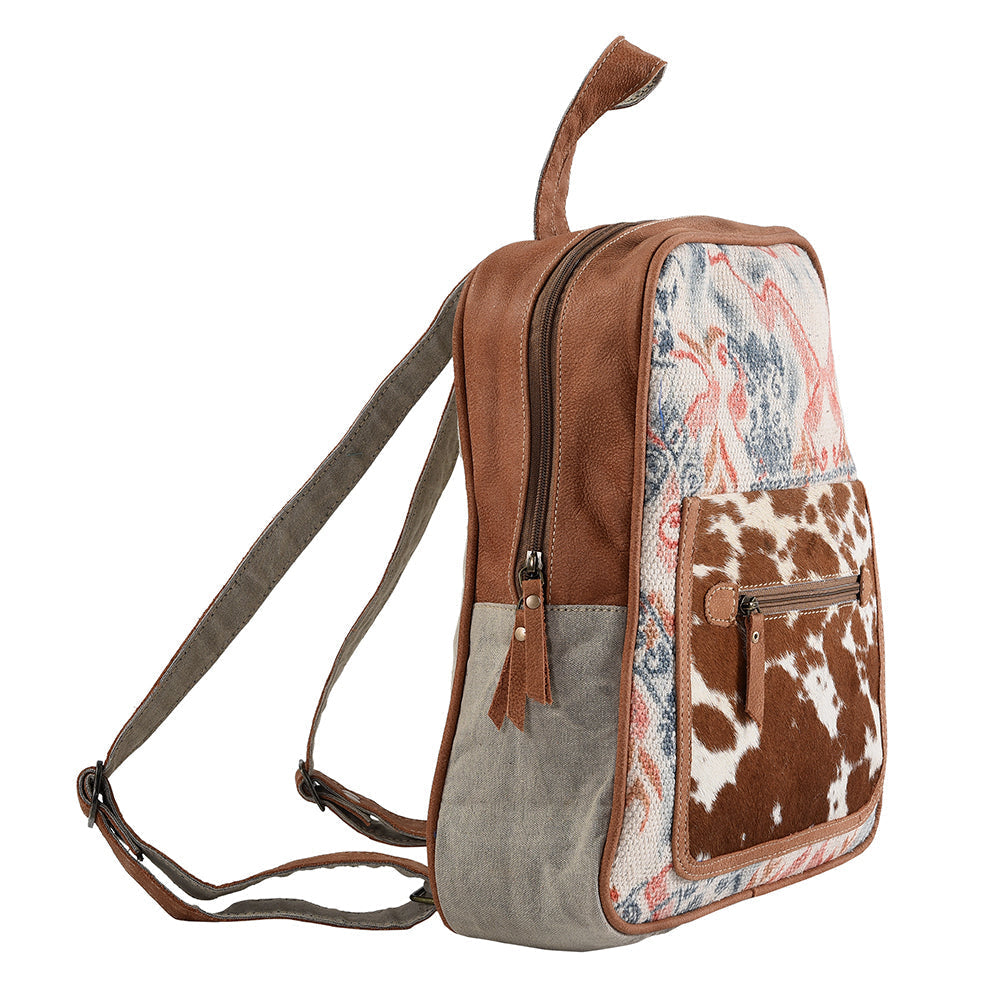 OHLAY KB142 Backpack Upcycled Canvas Hair-On Genuine Leather women bag western handbag purse