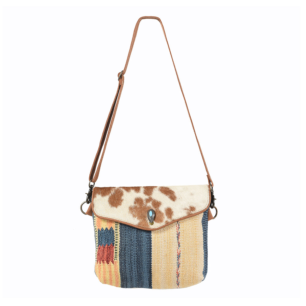 OHLAY KB247 Cross Body Upcycled Wool Upcycled Canvas Hair-On Genuine Leather women bag western handbag purse