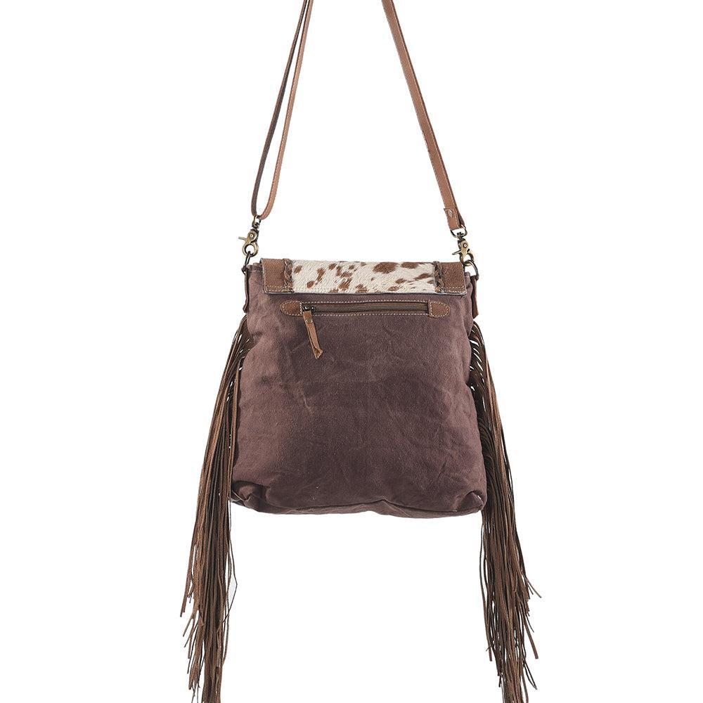 OHLAY MESSENGER Upcycled Wool Upcycled Canvas Hair-on Genuine Leather women bag western handbag purse
