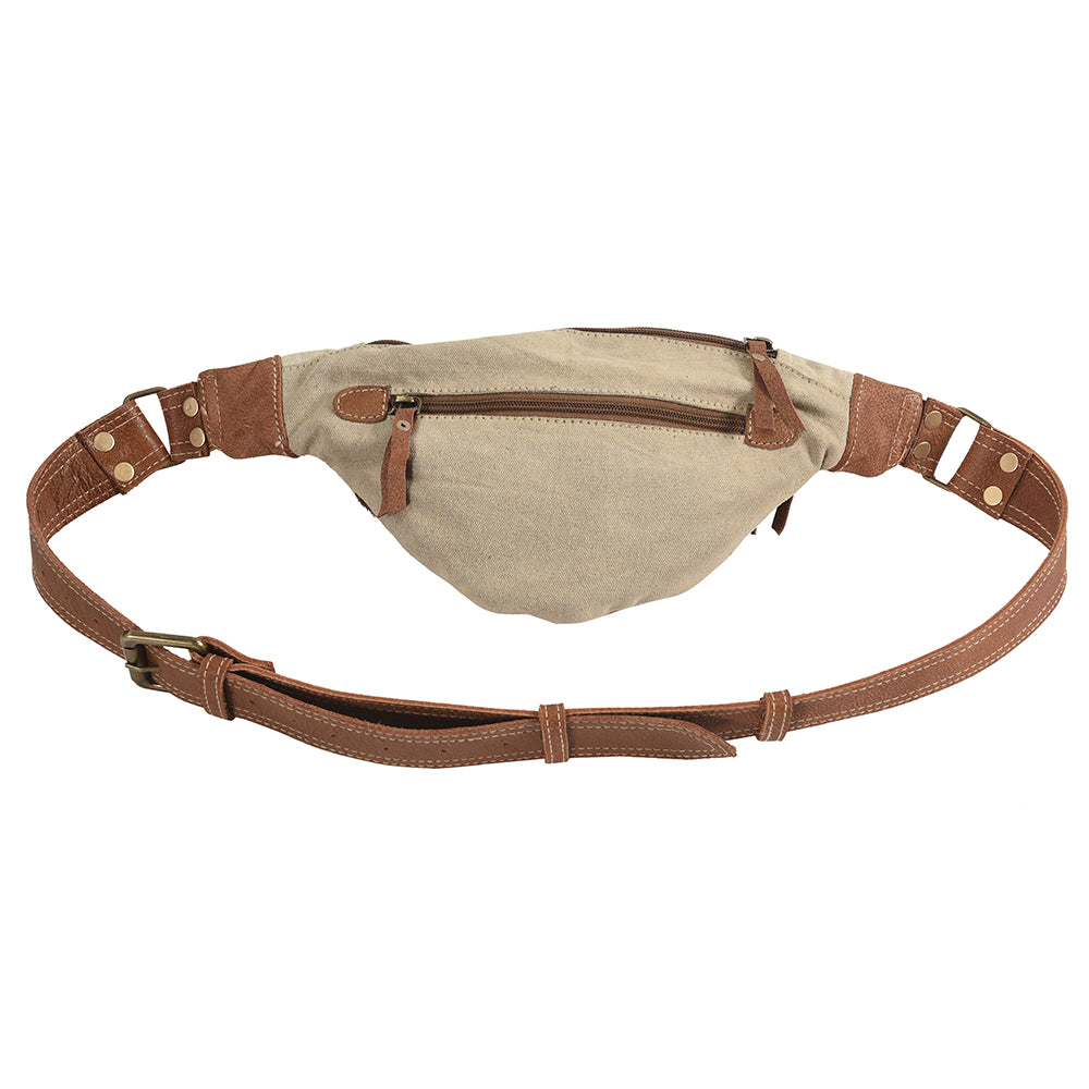 OHLAY KB288 FANNY PACK Upcycled Canvas Hair-on Genuine Leather women bag western handbag purse