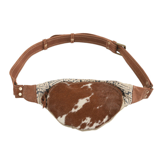 OHLAY KB288 FANNY PACK Upcycled Canvas Hair-on Genuine Leather women bag western handbag purse