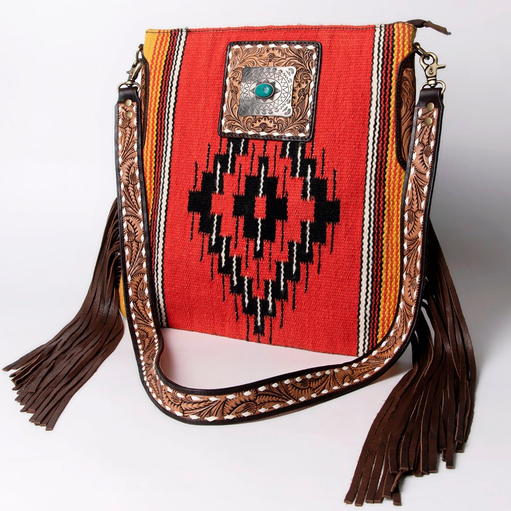 American Darling Messenger Saddle Blanket Genuine Leather Women Bag Western Handbag Purse