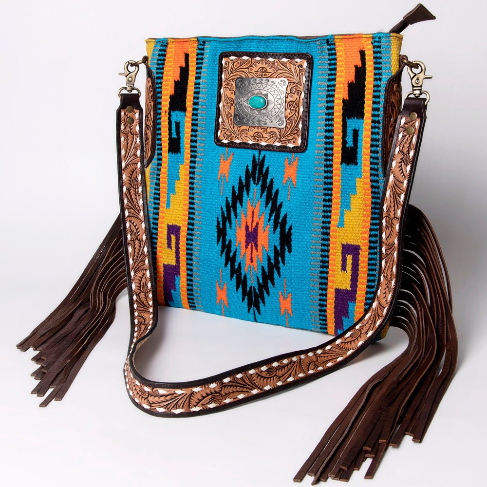 American Darling Messenger Saddle Blanket Genuine Leather Women Bag Western Handbag Purse