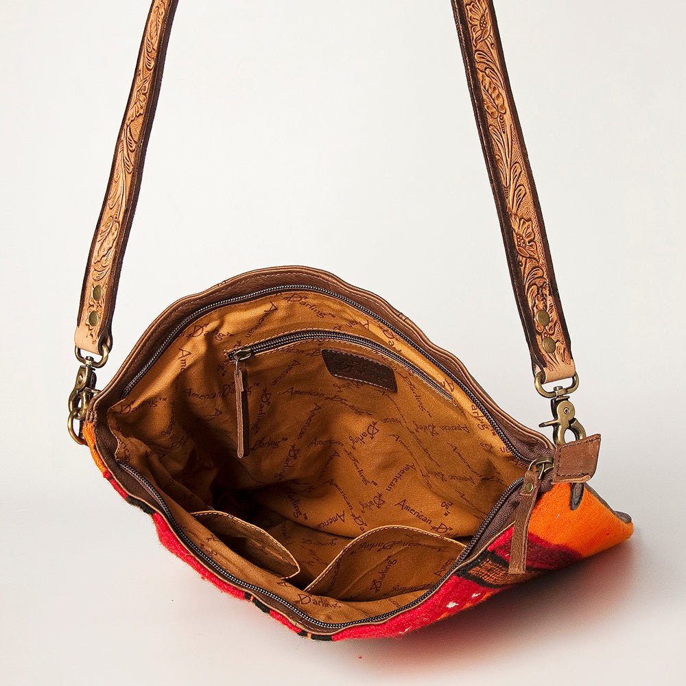 American Darling Large Crossbody Saddle Blanket Genuine Leather women bag western handbag purse