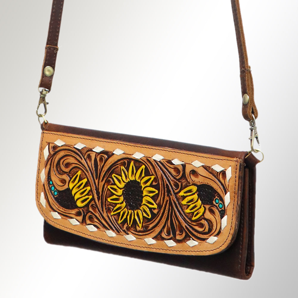 Hand Tooled Hand Painted Genuine Leather women bag western handbag purse