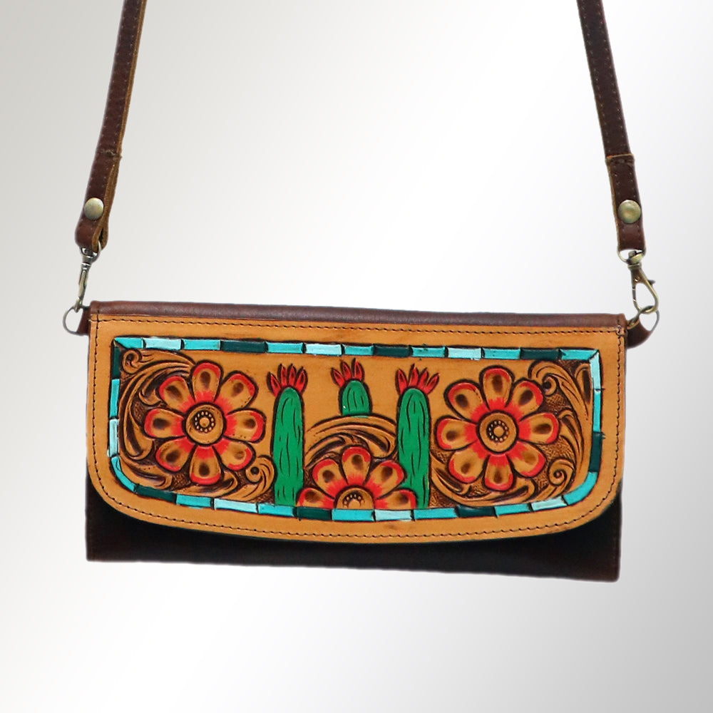 Hand Tooled Hand Painted Genuine Leather women bag western handbag purse