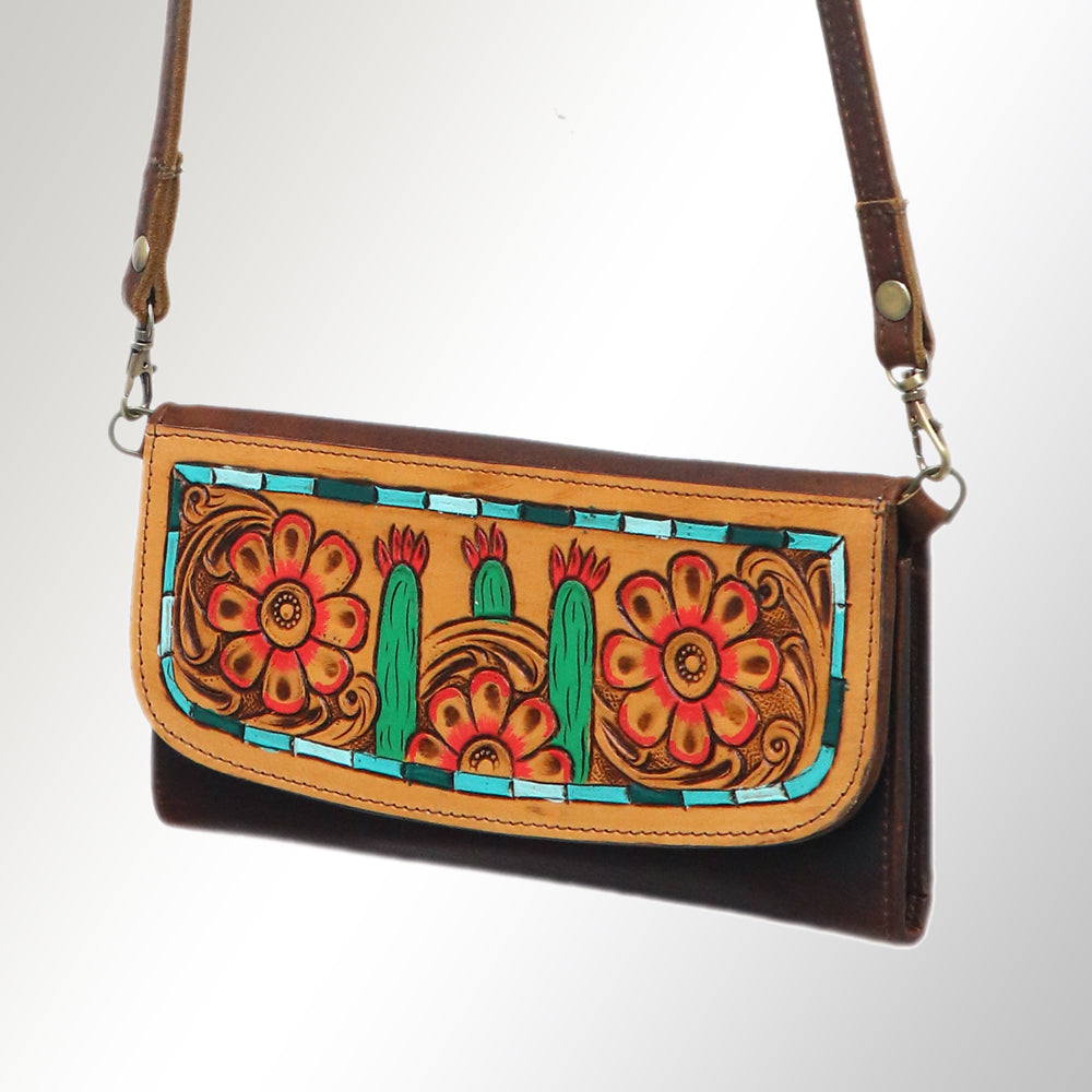 Hand Tooled Hand Painted Genuine Leather women bag western handbag purse