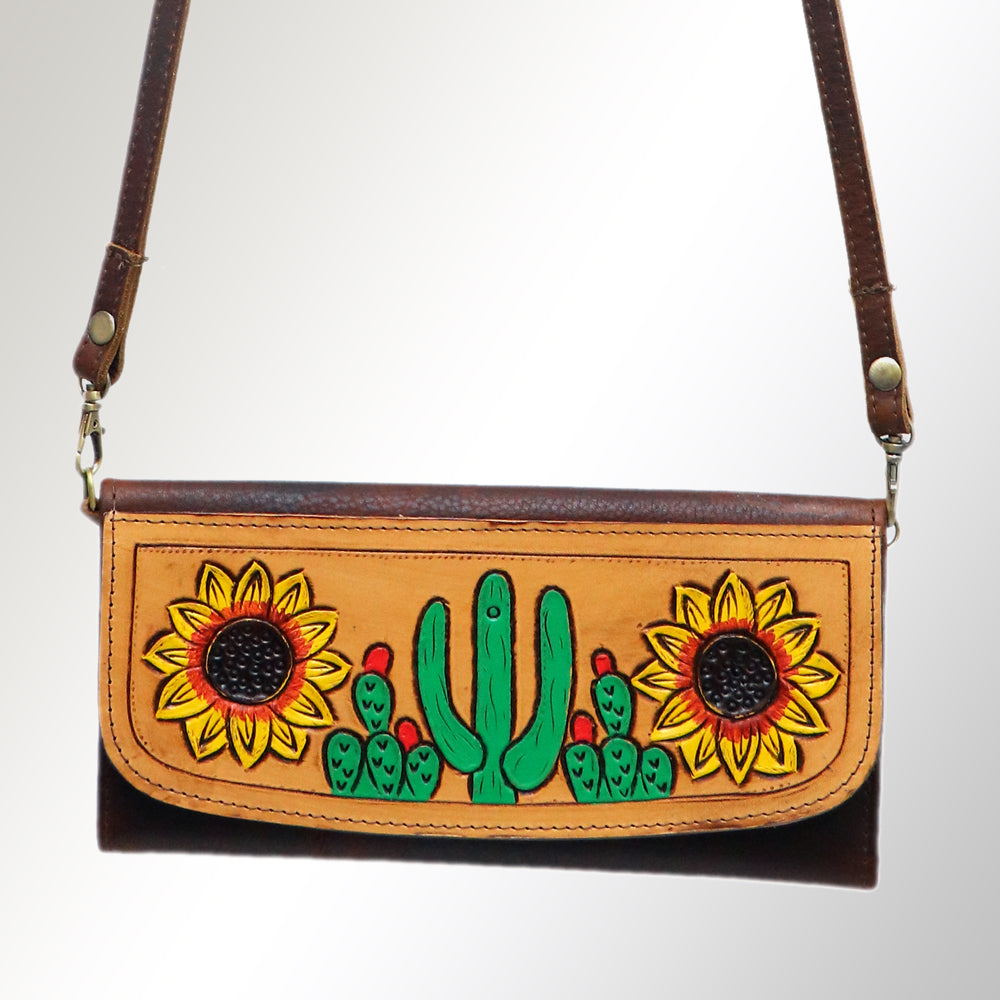 Hand Tooled Hand Painted Genuine Leather women bag western handbag purse