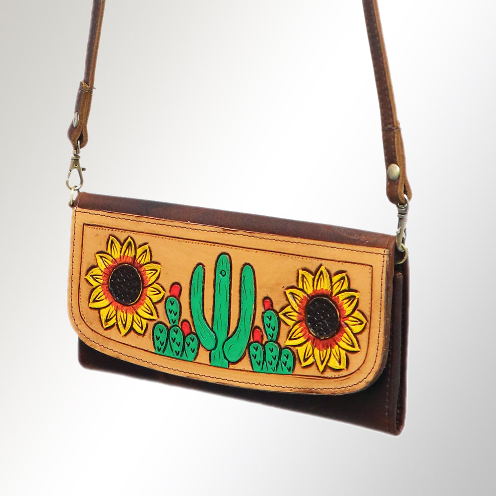 Hand Tooled Hand Painted Genuine Leather women bag western handbag purse