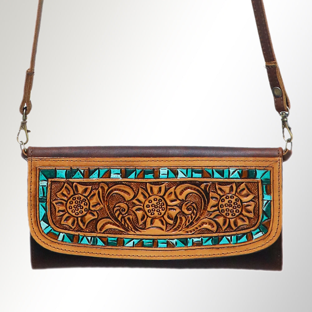 Hand Tooled Hand Painted Genuine Leather women bag western handbag purse