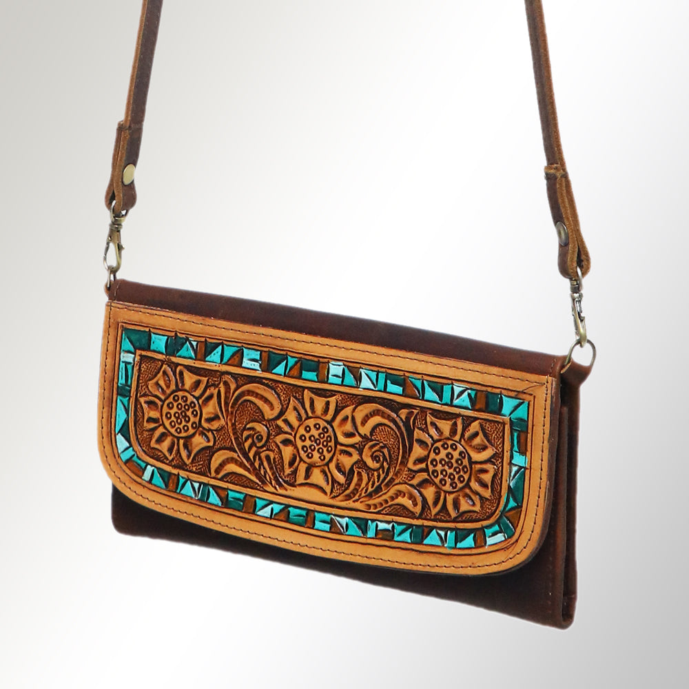 Hand Tooled Hand Painted Genuine Leather women bag western handbag purse