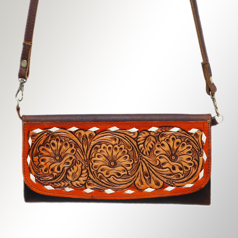 Hand Tooled Hand Painted Genuine Leather women bag western handbag purse