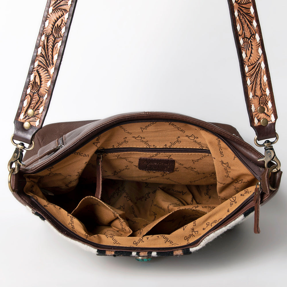 American Darling Messenger Saddle Blanket Genuine Leather Women Bag Western Handbag Purse