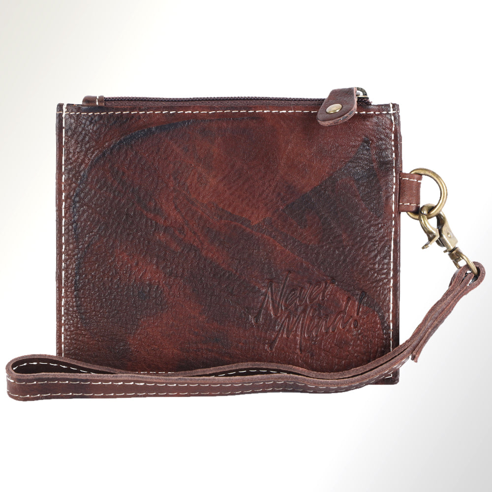 Never Mind Nmbgm133C Wallet Vintage Handmade Genuine Cowhide Leather Women Bag Western Handbag Purse