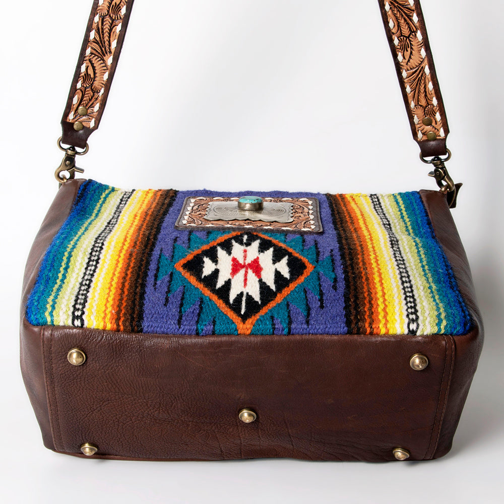 American Darling Messenger Saddle Blanket Genuine Leather Women Bag Western Handbag Purse