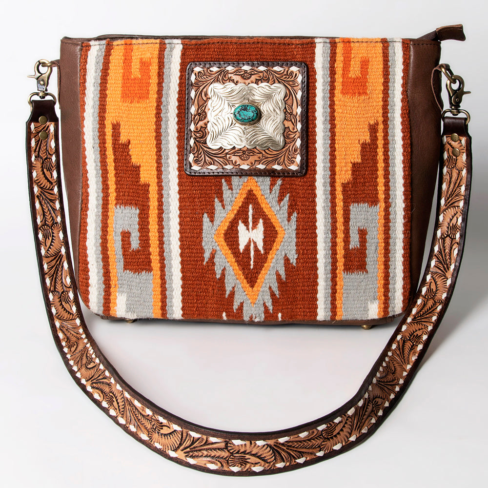American Darling Messenger Saddle Blanket Genuine Leather Women Bag Western Handbag Purse