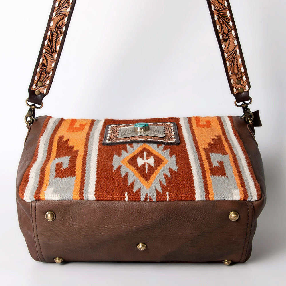 American Darling Messenger Saddle Blanket Genuine Leather Women Bag Western Handbag Purse