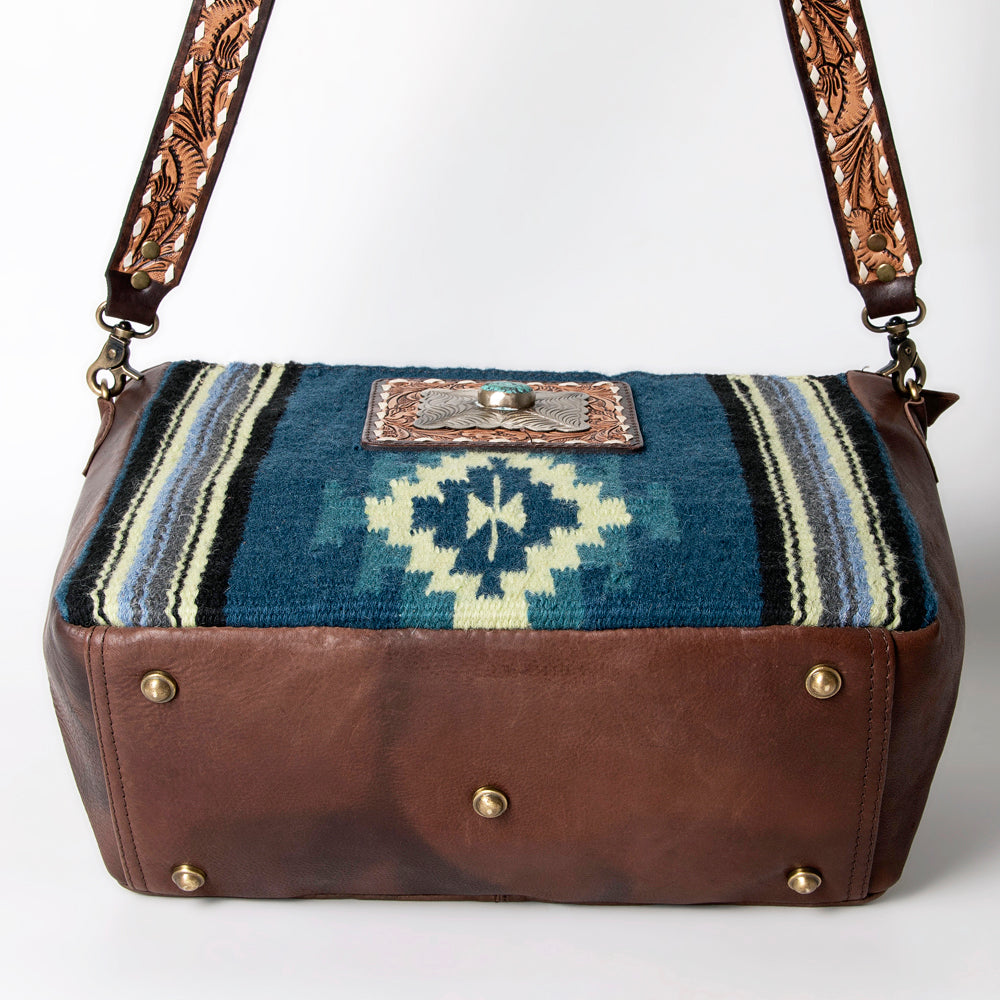 American Darling Messenger Saddle Blanket Genuine Leather Women Bag Western Handbag Purse