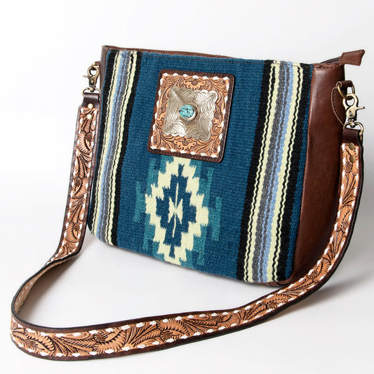 American Darling Messenger Saddle Blanket Genuine Leather Women Bag Western Handbag Purse