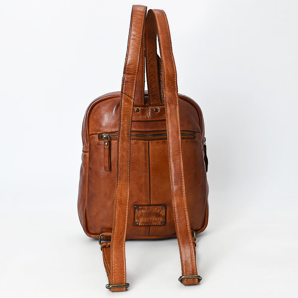 Spaghetti Western Swc211Cg Backpack Vintage Handmade Drum Dyed Genuine European Cowhide Leather Women Bag Western Handbag Purse