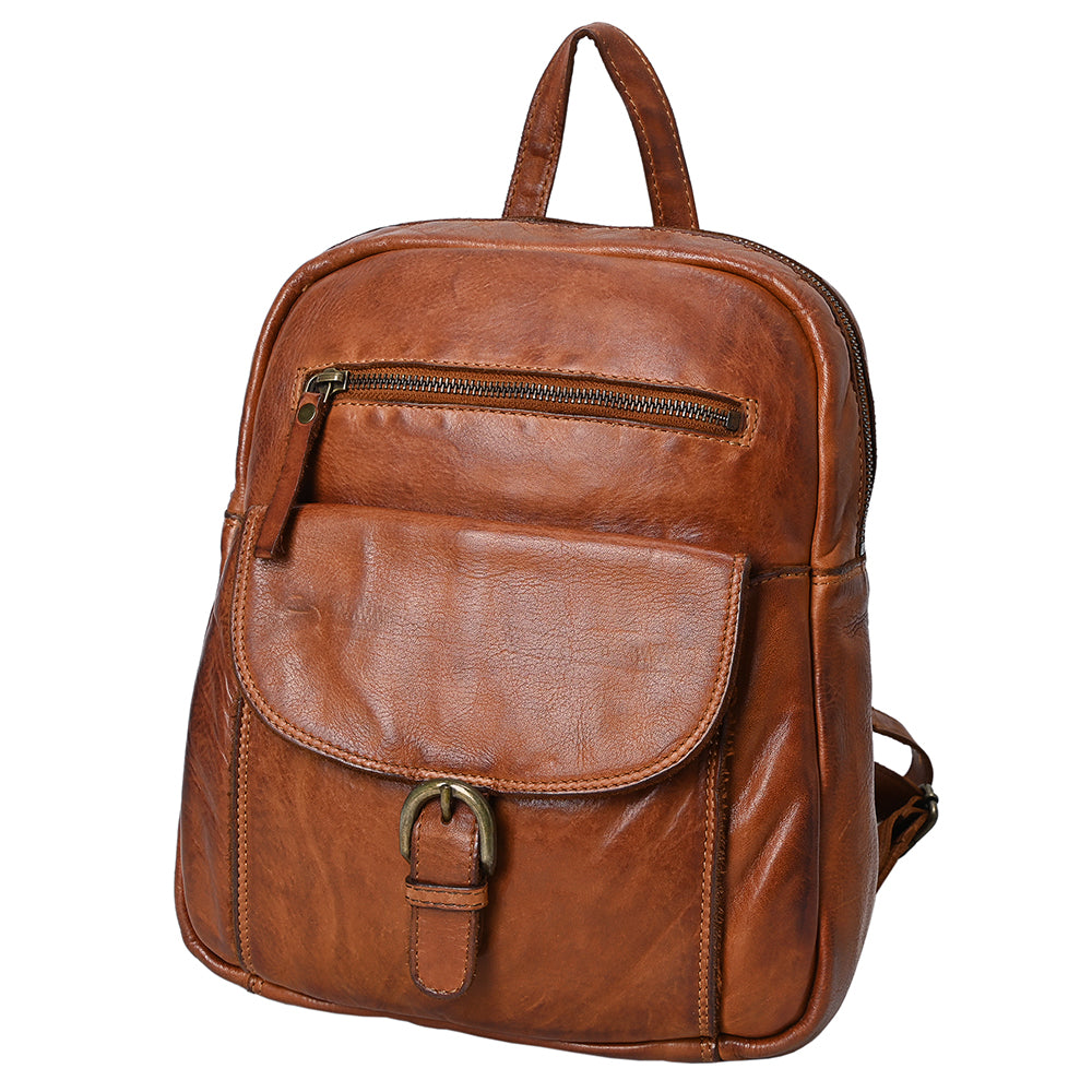 Spaghetti Western Swc211Cg Backpack Vintage Handmade Drum Dyed Genuine European Cowhide Leather Women Bag Western Handbag Purse