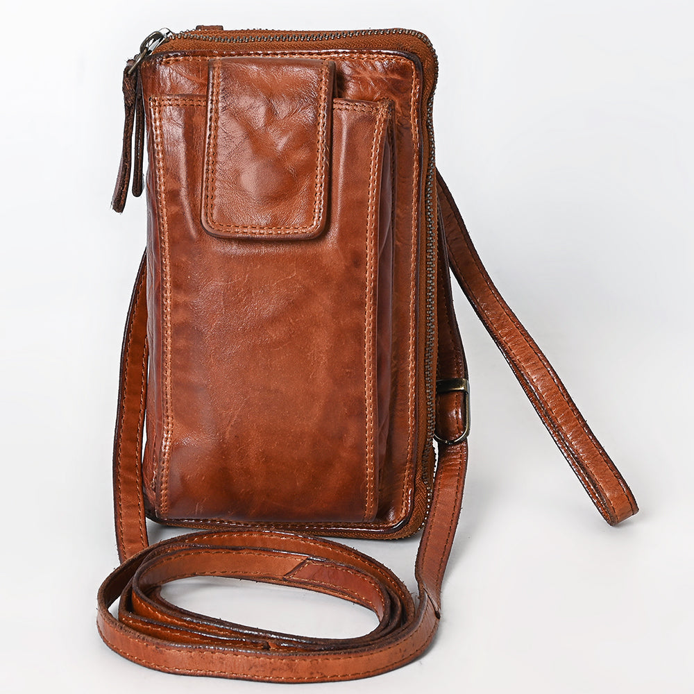 Spaghetti Western Swc213Cg Sling Vintage Handmade Drum Dyed Genuine European Cowhide Leather Women Bag Western Handbag Purse