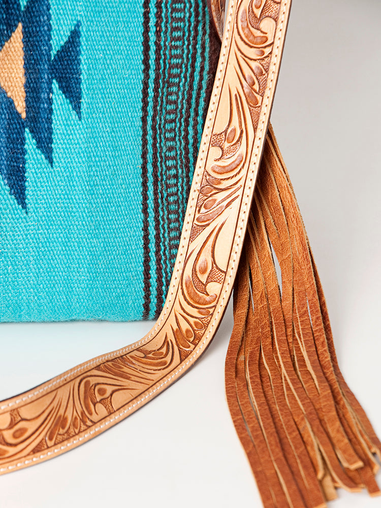 American Darling Saddle Blanket Genuine Leather Women Bag Western Handbag Purse