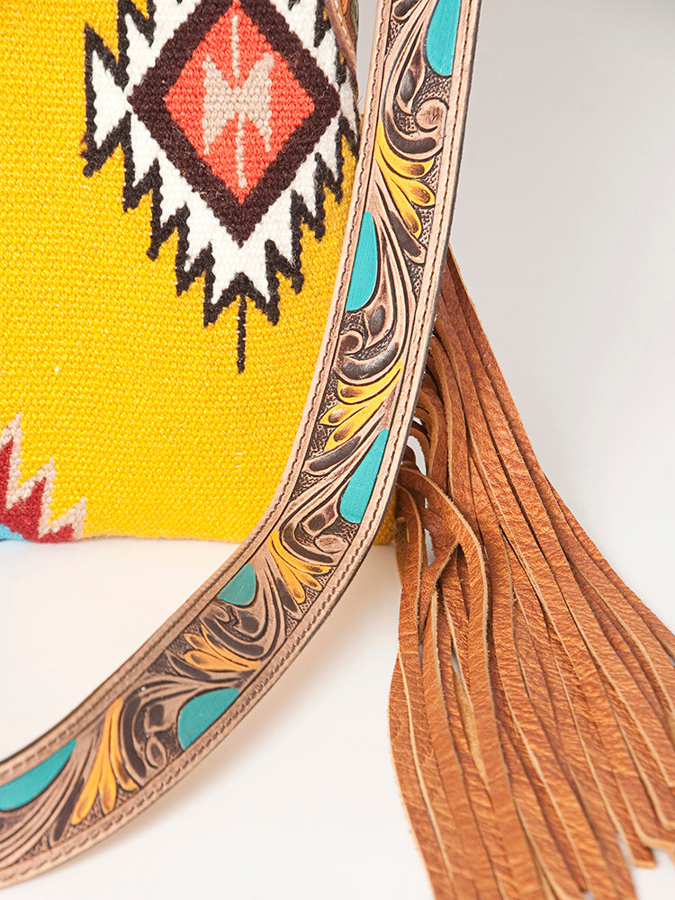 American Darling Saddle Blanket Genuine Leather Women Bag Western Handbag Purse