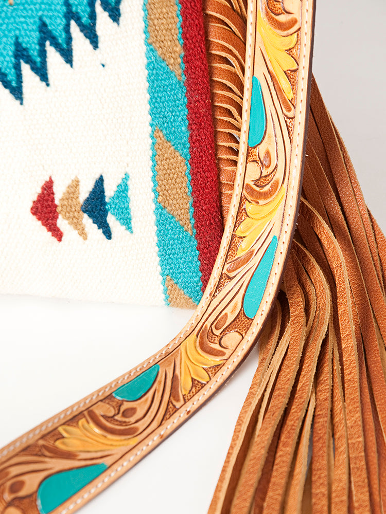 American Darling Saddle Blanket Genuine Leather Women Bag Western Handbag Purse