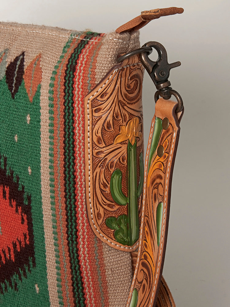 American Darling Saddle Blanket Genuine Leather Women Bag Western Handbag Purse