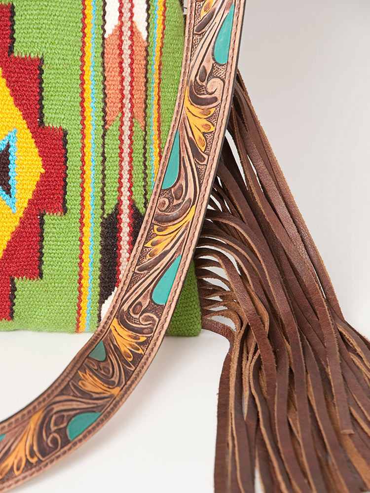 American Darling Saddle Blanket Genuine Leather Women Bag Western Handbag Purse