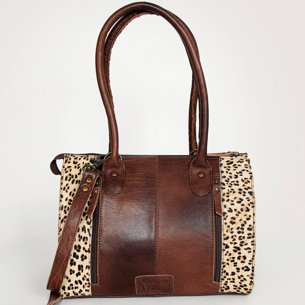 American Darling Duffel Hand Tooled Hair On Genuine Leather Women Bag Western Handbag Purse