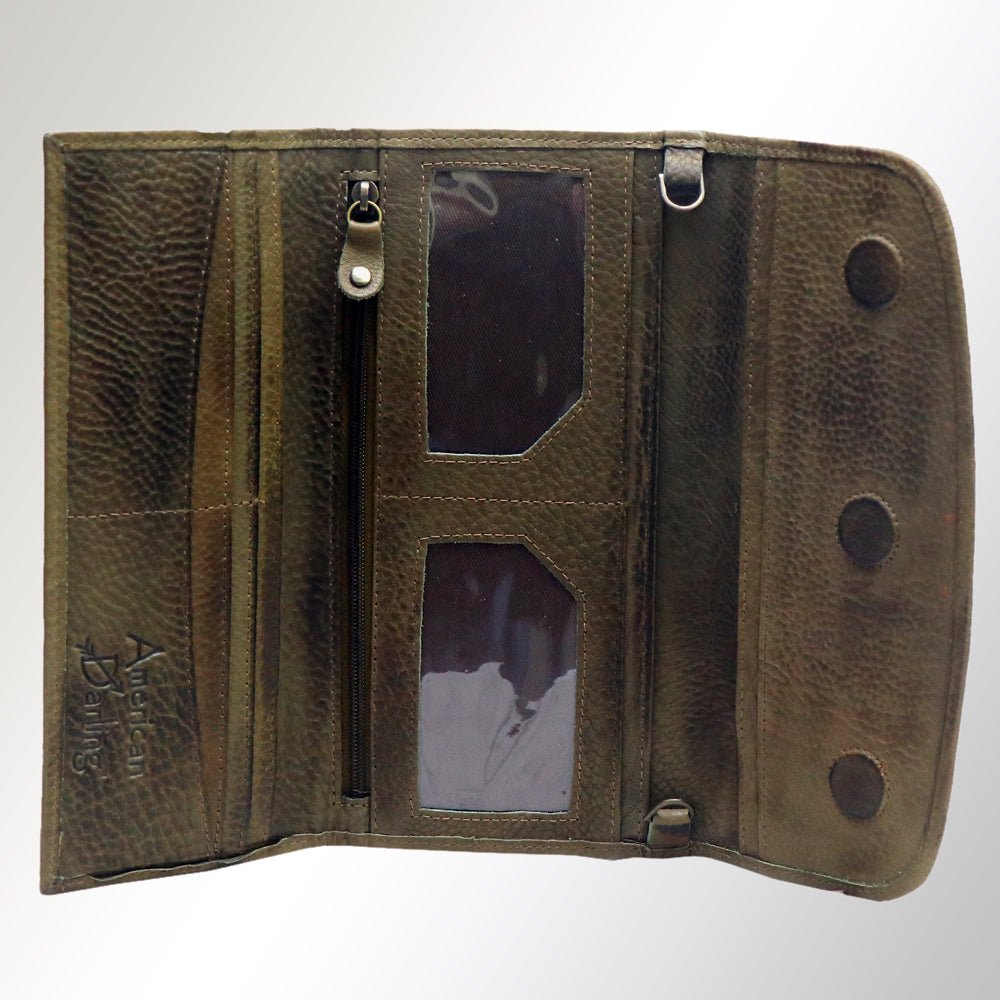 American Darling Wallet Genuine Leather Women Bag Western Handbag Purse