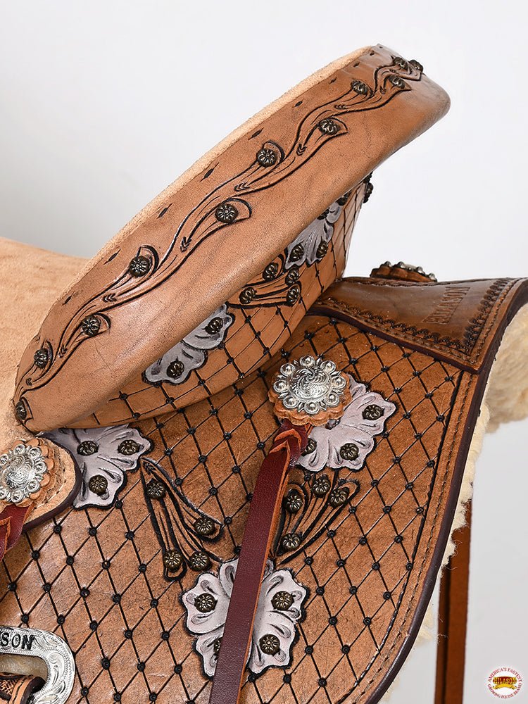 Hilason Western Horse Barrel Flex Trail Saddle American Leather Brown