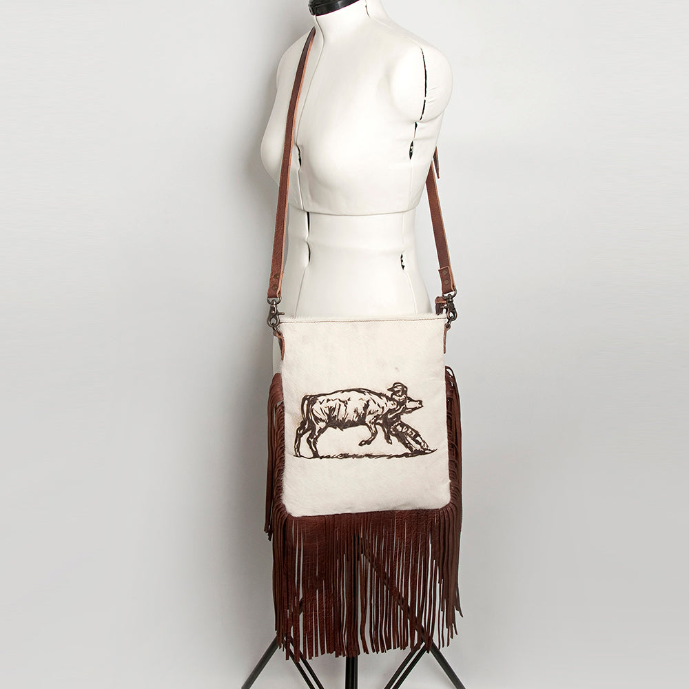 American Darling ADBGS192AH Messenger Hair-On Genuine Leather Women Bag Western Handbag Purse
