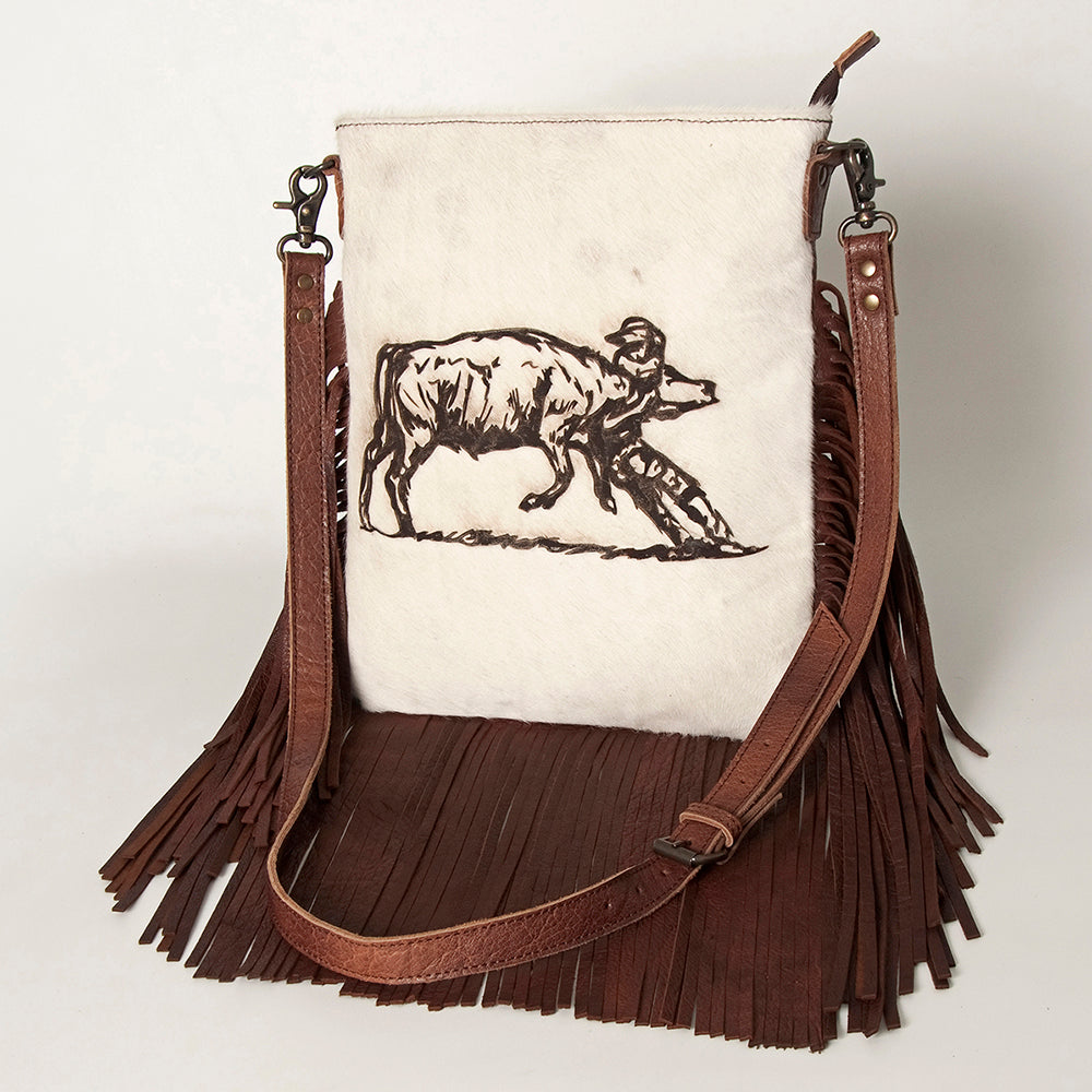 American Darling ADBGS192AH Messenger Hair-On Genuine Leather Women Bag Western Handbag Purse