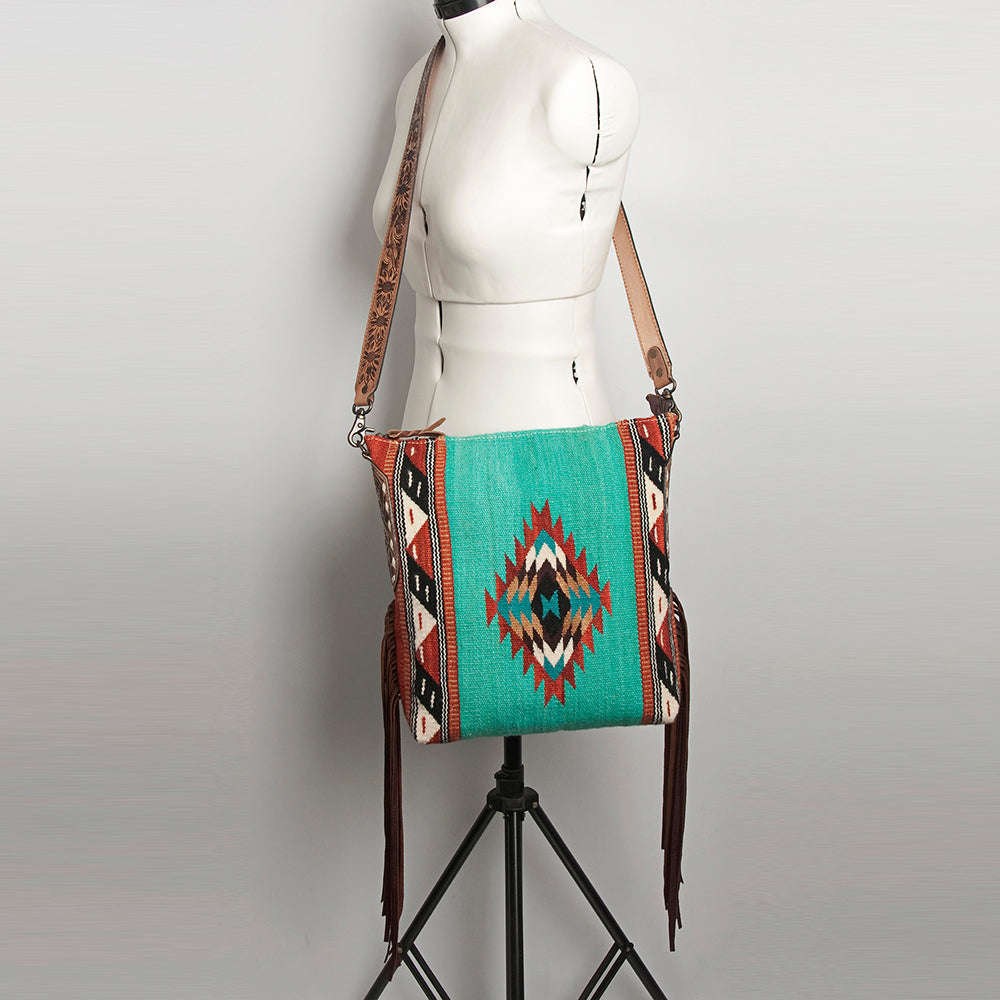 American Darling Saddle Blanket Genuine Leather Women Bag Western Handbag Purse