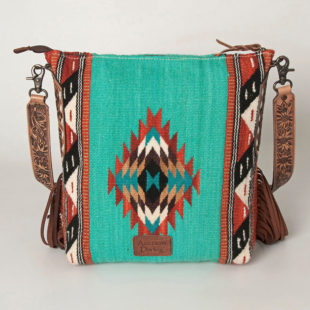 American Darling Saddle Blanket Genuine Leather Women Bag Western Handbag Purse