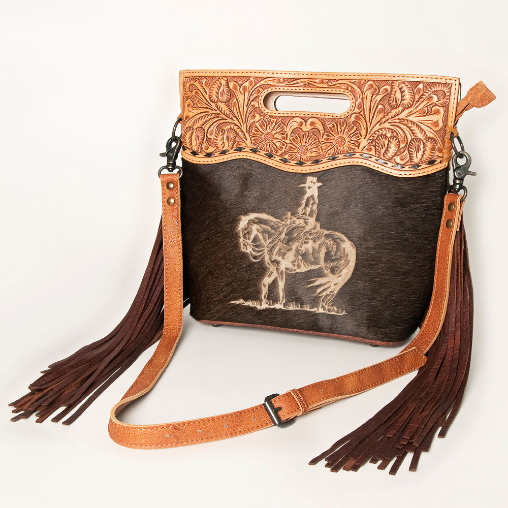 American Darling Clutch Hand Tooled Hair on Genuine Leather Western Women Bag Handbag Purse | Purses for Cute