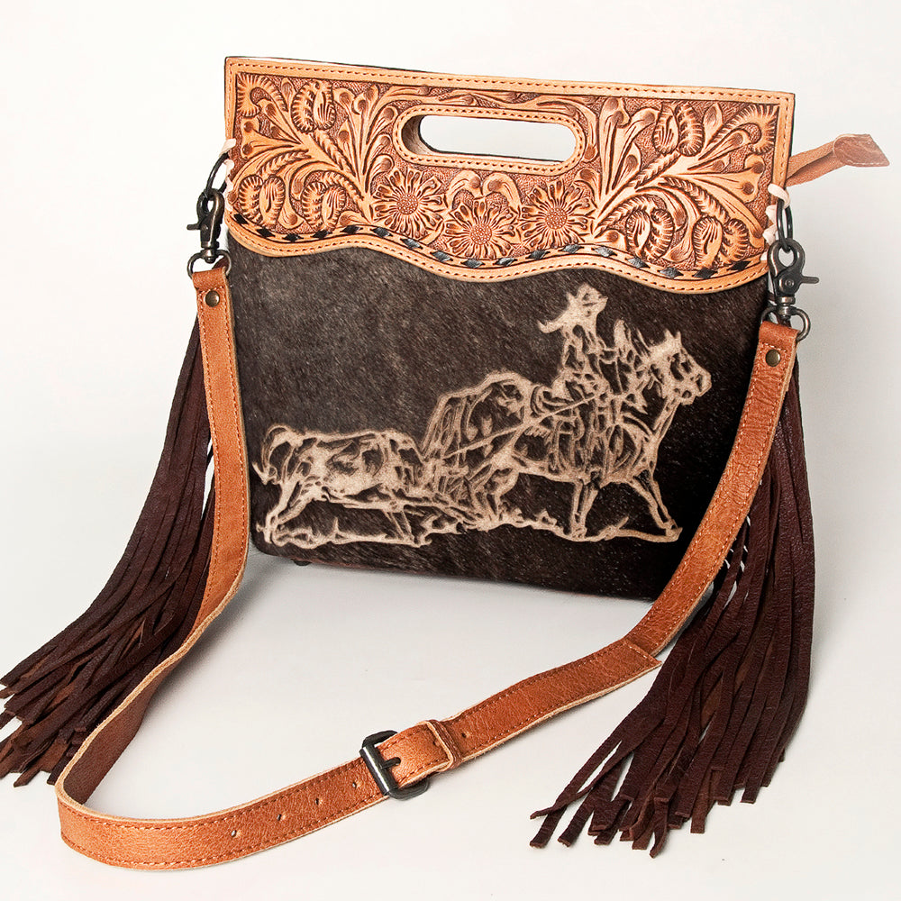 American Darling Clutch Hand Tooled Hair on Genuine Leather Western Women Bag Handbag Purse | Purses for Cute