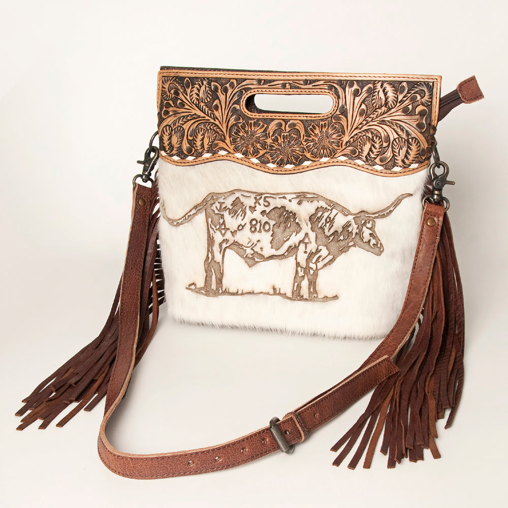 American Darling Clutch Hand Tooled Hair on Genuine Leather Western Women Bag Handbag Purse | Purses for Cute