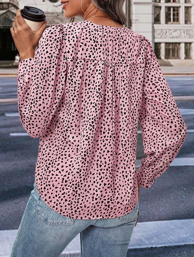 Wild West Leopard Print Top – Trendy Long Sleeved Cowgirl Top for Stylish Women