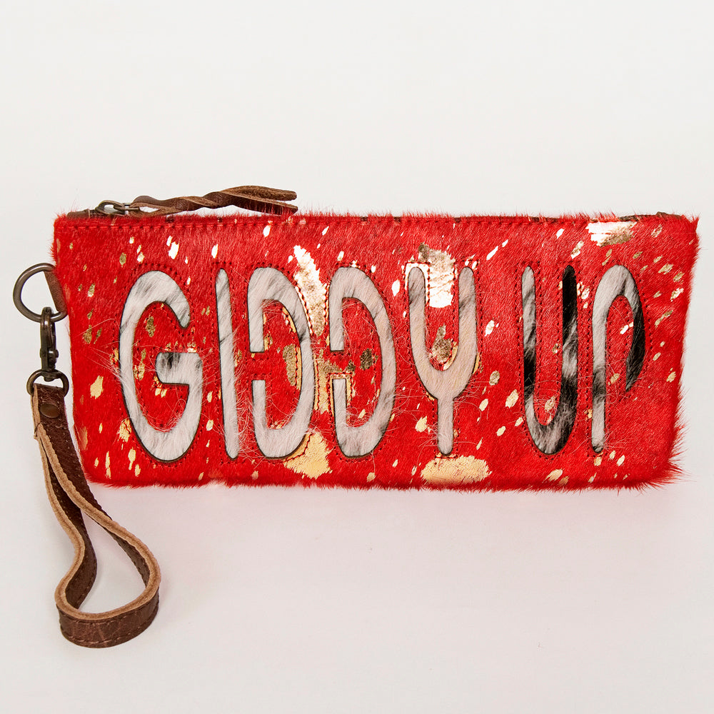 American Darling ADBG344CM Wristlet Hair On Genuine Leather women bag western handbag purse