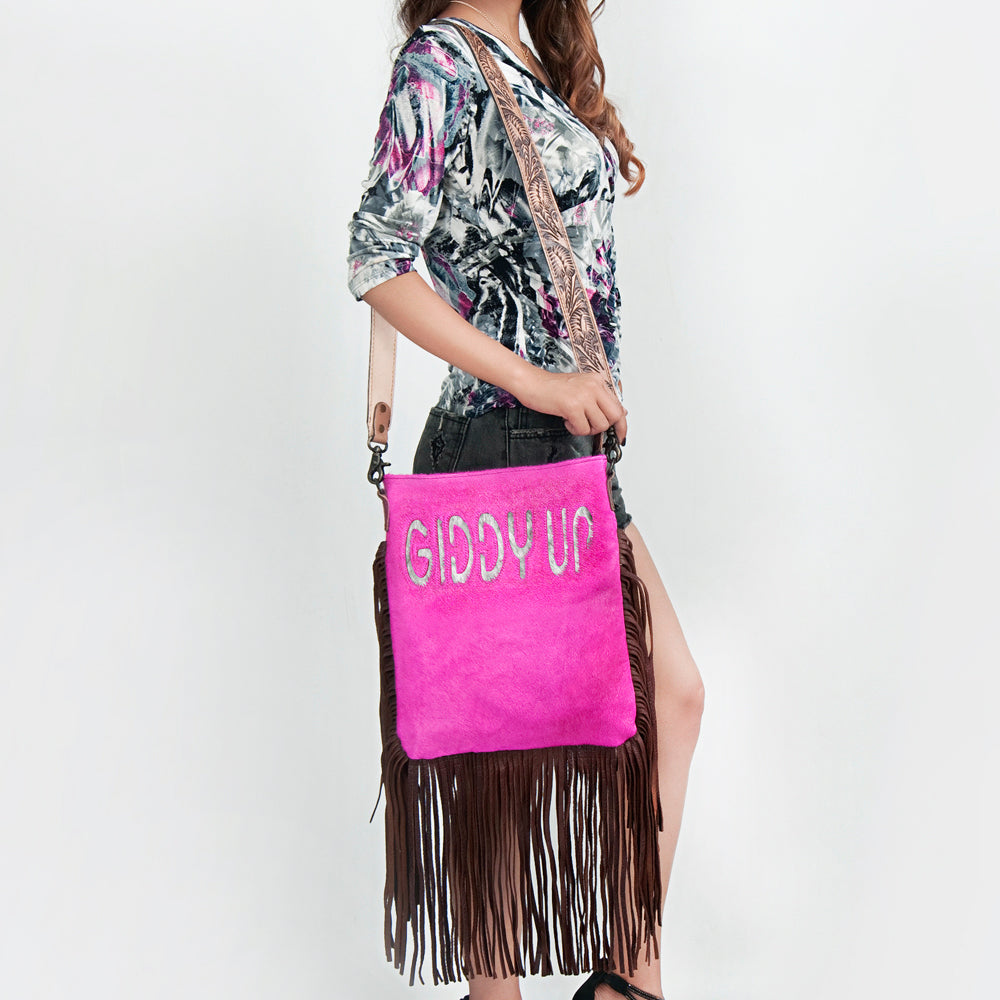 American Darling ADBGS192AS Messenger Hair-On Genuine Leather Women Bag Western Handbag Purse