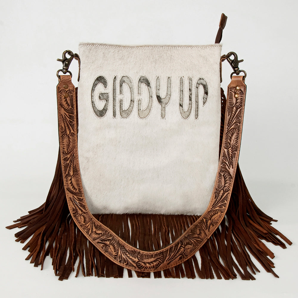 American Darling ADBGS192AW Messenger Hair-On Genuine Leather Women Bag Western Handbag Purse