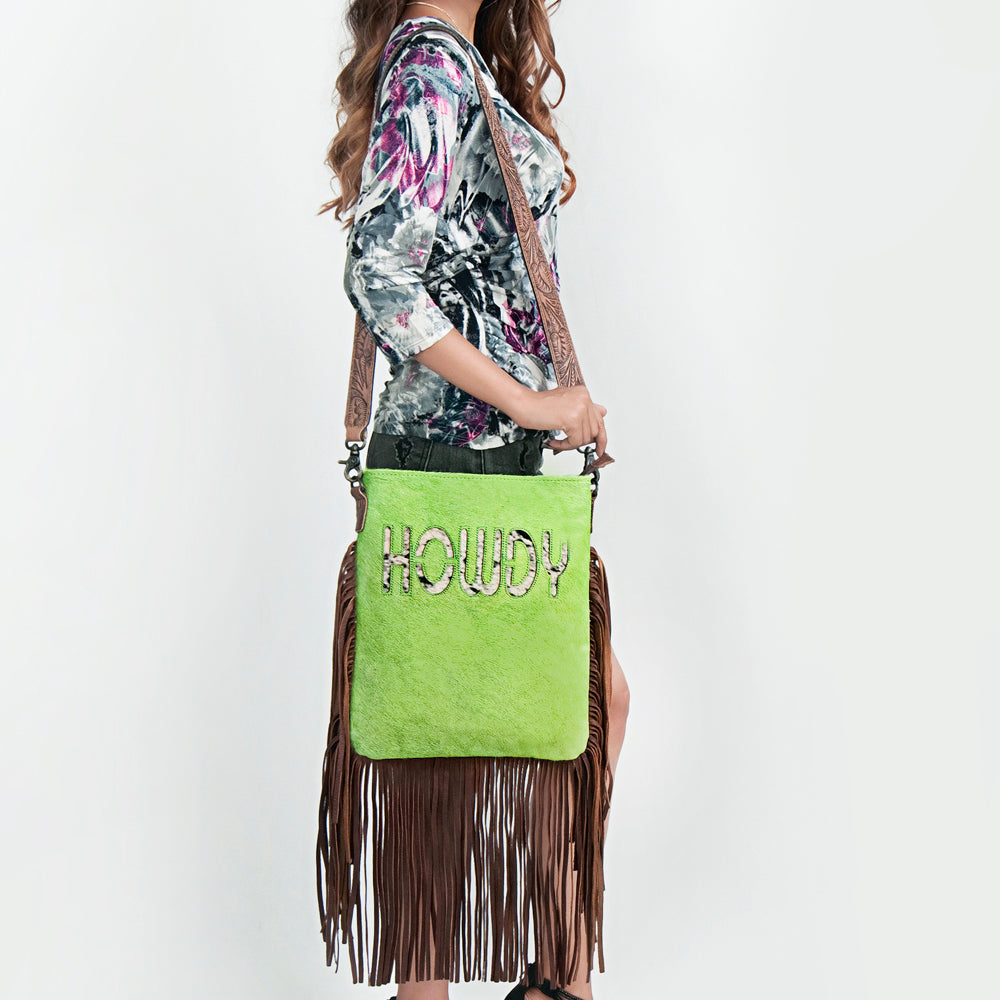 American Darling ADBGS192BA Messenger Hair-On Genuine Leather Women Bag Western Handbag Purse