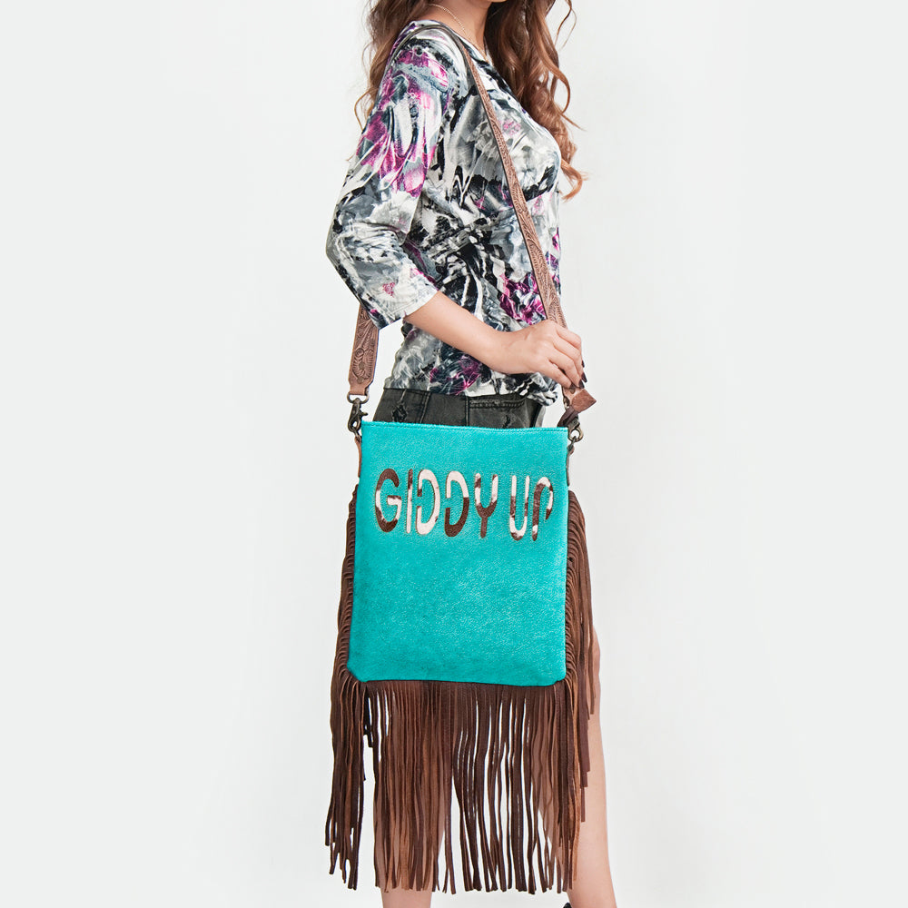 American Darling ADBGS192BE Messenger Hair-On Genuine Leather Women Bag Western Handbag Purse